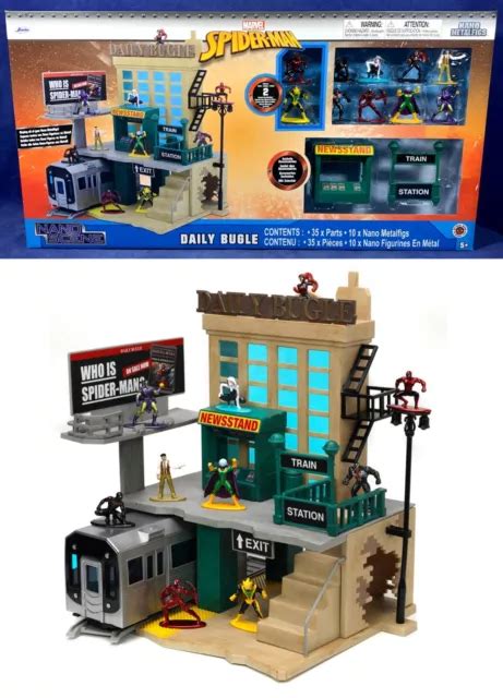 Spider Man Daily Bugle Nano Escena Estaci N De Tren Figuras