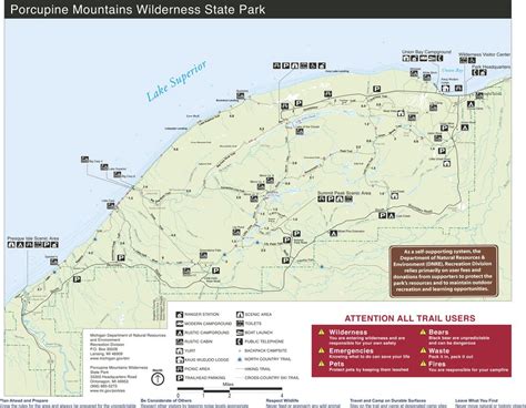 Porcupine Mountains Wilderness State Park Maplets Intended For Map Of