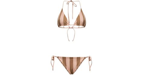 Fendi Lycra Reversible Bikini In White Lyst