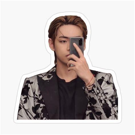 Taehyung Twitter Selfie Bts Photo Sticker By Chikadee In