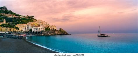 Amalfi Coast Beautiful Sunset Amalfi Coast Stock Photo 667763272 | Shutterstock