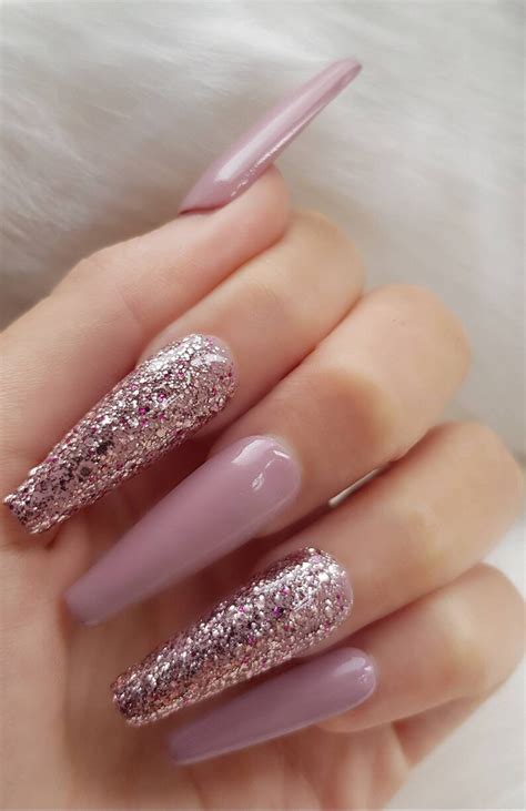 Rose Gold Coffin Nails Medium Coffin Rose Gold Acrylic Nails Cute