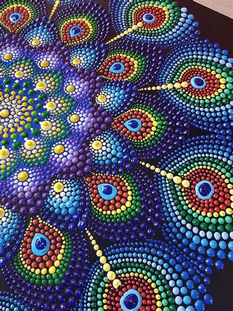 Mandala Peacock On Canvas Dot Art Painting Dot Painting Mandala