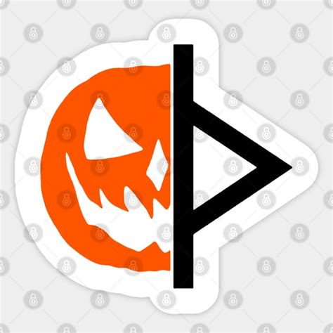 Curse Of Michael Myers Pumpkin Thorn Symbol Thurisaz Sticker