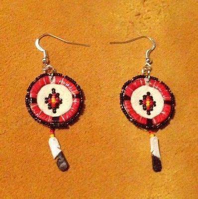 Great New Pair Of Lakota Sioux Quilled And Beaded Earrings | Bead work ...