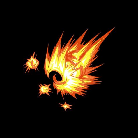 Premium Vector Fire Flame Cartoon Anime Illustration 04