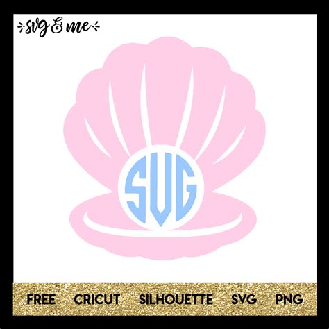 Mermaid Shell And Pearl Monogram Svg And Me