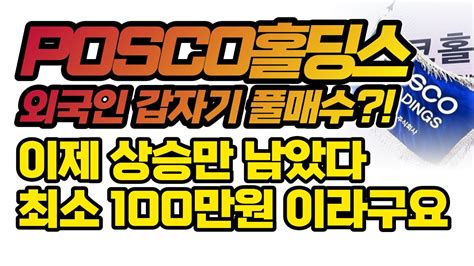 포스코홀딩스 최소 100만원 이라구요 Posco홀딩스 포스코홀딩스주가전망 포스코케미칼주가 포스코홀딩스종목분석 포스코