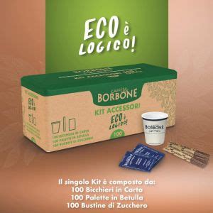 KGC Shop Caffè Borbone kit ECOLOGICO tris bicchieri palette bustine