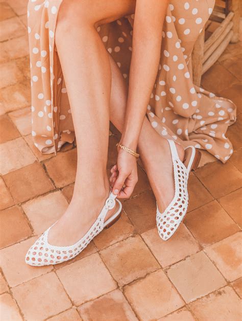 Ballerines La Coquette Blanc Bobbies En Sandales Talons