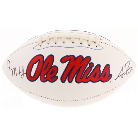 D.K. Metcalf & A.J. Brown Signed Ole Miss Rebels Logo Football (JSA COA ...