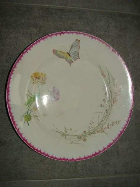 ASSIETTE PLATE EN faïence China de Sarreguemines décor fleurs