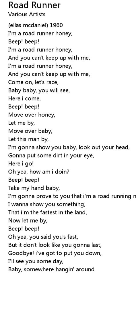 Road Runner Lyrics Follow Lyrics