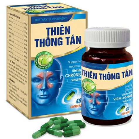 Hỗ trợ điều trị viêm mũi viêm xoang Thiên Thông Tán hộp 1 lọ 40 viên