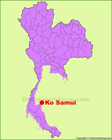 Koh Samui Location On The Thailand Map