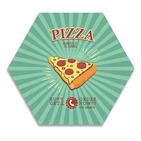 Placa Decorativa Hexagonal Pizza 25x22 Cm Leroy Merlin