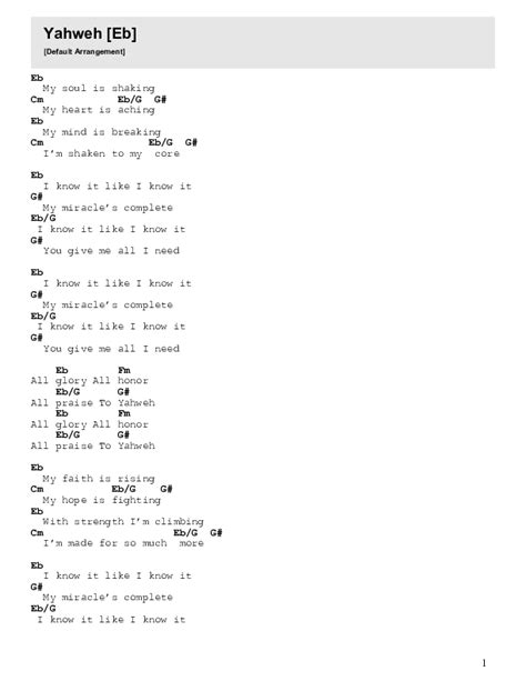 Yahweh Chords PDF (Impact Worship) - PraiseCharts