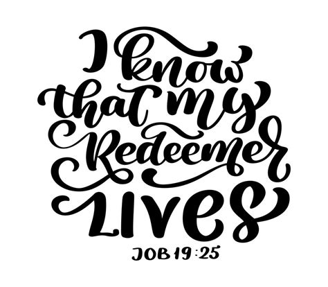 Hand Lettering I Know That My Redeemer Lives Job 1925 Biblical