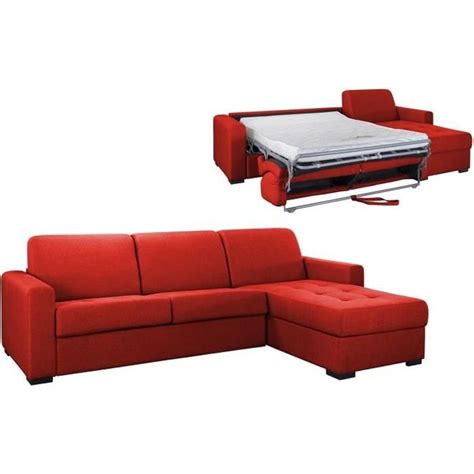 Canap D Angle R Versible Convertible Louna En Tissu Rouge Avec Coffre