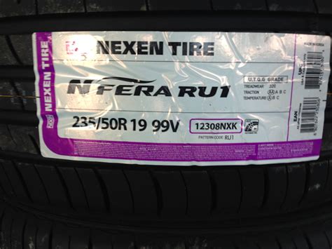 Летняя резина nexen n fera ru1 235/50 r19 99v — DRIVE2
