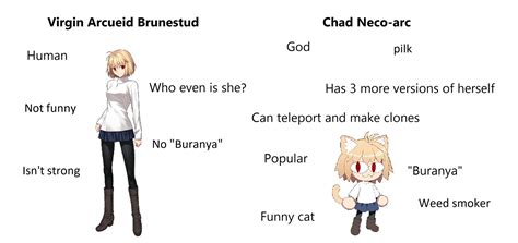 Arcueid Vs Neco Arc Virgin Vs Chad Know Your Meme