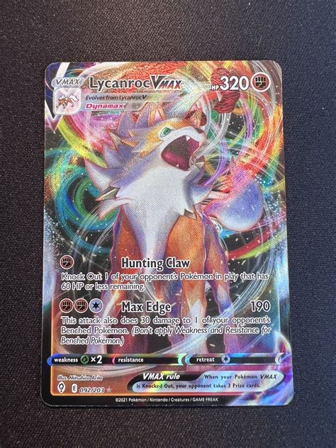 Lycanroc Vmax Pokemon Evolving Skies Sword Shield Ultra