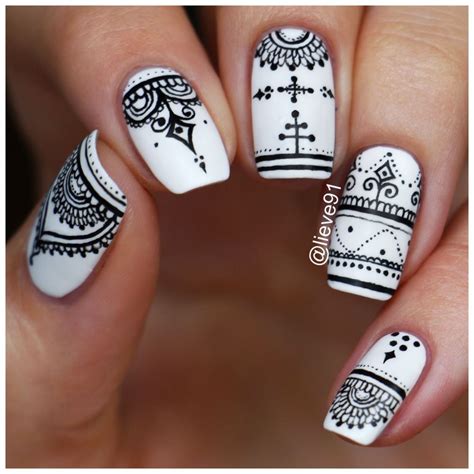 Henna Inspired Nails Manicura De U As U As Pintadas De Encaje