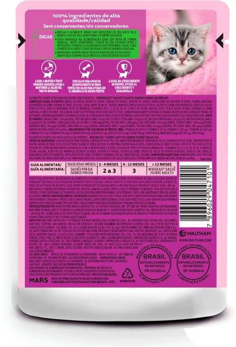 Ração Úmida para Gatos Whiskas Sachê Filhote Carne ao Molho 85g