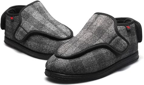 Leewee Mens Diabetic Shoes Breathable Orthopaedic Slippers