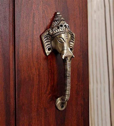 Crown Ganesha Brass Door Handle 8 Inches Etsy In 2021 Door Handles