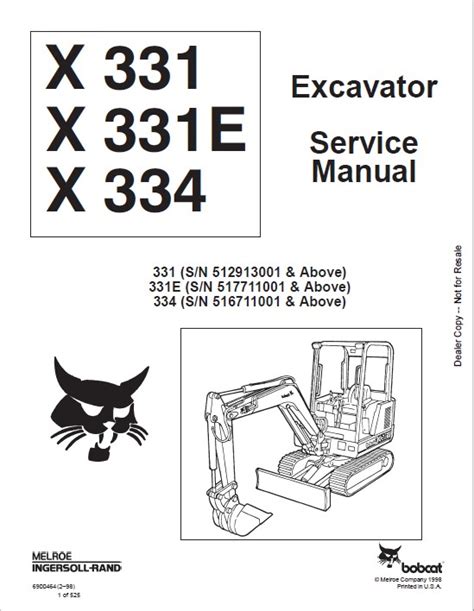 Bobcat 331 Excavator Manual