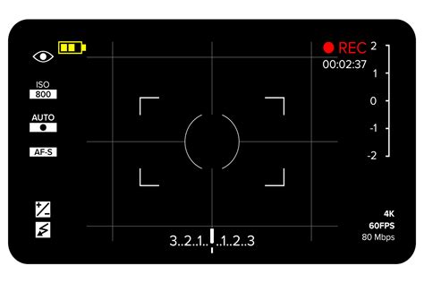 Camera Viewfinder Vector Modern Camera Focusing Screen With Settings