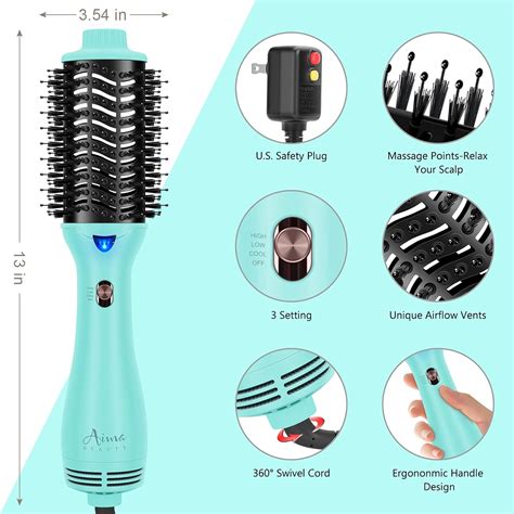 Hot Air Brush Professional One Step Hair Dryer And Twins Mermaid Hair Waver Anti Scald Hair