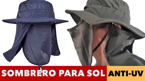 Sombrero Gorro Protector Solar Anti Rayos Uv Youtube