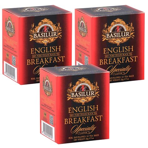 BASILUR English Breakfast Herbata Czarna W Saszetkach 10x2g X3