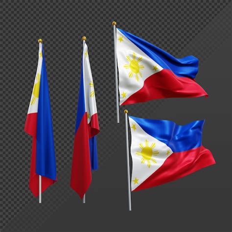 Premium Psd D Rendering Philippines Southeast Asia Flag Fluttering