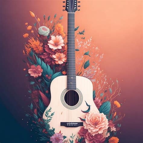 Premium Ai Image Guitar T Shirt Design