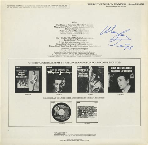 Lot Detail Waylon Jennings Signed Best Of Album Cover Acoa