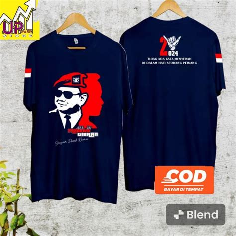 Jual Baju Kaos PRABOWO GIBRAN Capres Terbaru 2024 Bahan Adem Coton