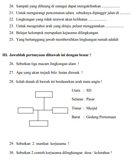 Soal Dan Jawaban Latihan Soal Pas Ips Kelas Sd Semester