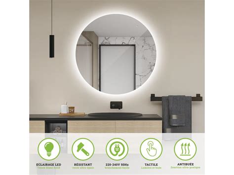 Miroir Ledimex Led rond Ø100 série Lisboa