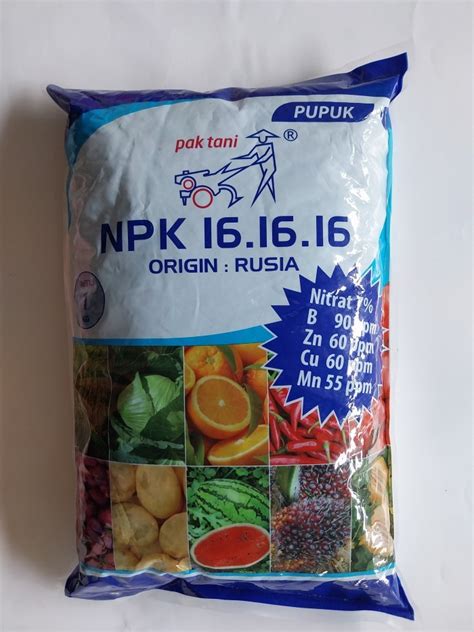 Jual Pupuk NPK 16 16 16 1 Kg Pak Tani Kemasan Asli Pabrik Saprotan