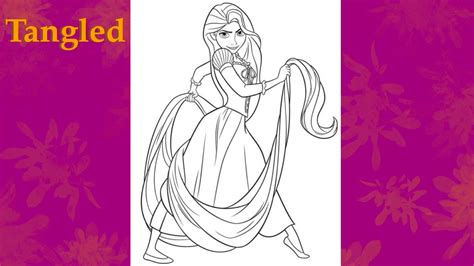 Coloring Rapunzel Tangled Disney Princess Coloring Page Youtube