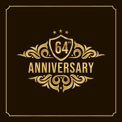 Premium Vector Happy Anniversary Wishes 64th Celebration Greeting