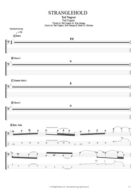 Stranglehold Tab By Ted Nugent Guitar Pro Full Score Mysongbook