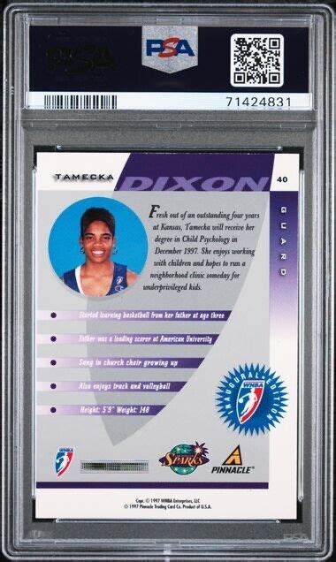 Pinnacle Inside Wnba Tamecka Dixon Rc For Sale Online Ebay