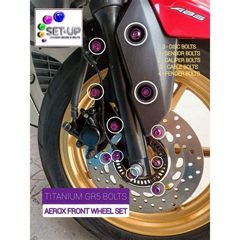 TITANIUM GR5 AEROX NMAX FRONT WHEEL SET Shopee Philippines