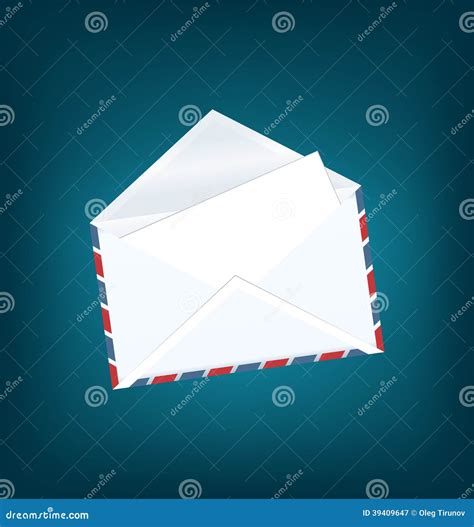 White Open Envelope With Paper Card Stock Vector Illustration Of