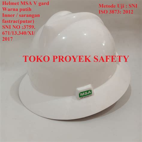 Jual Helm Safety Proyek Msa Lokal Full Brim Putih Merah Kuning