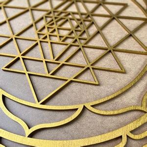 Sri Yantra Wall Art Gold Wall Art Large Sacred Geometry Art Yoga